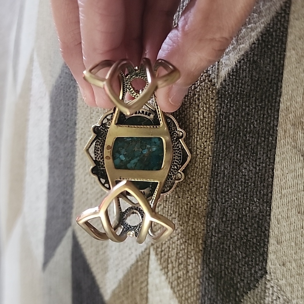 Studio Barse Turquoise Blue Stone Cuff Bracelet - Picture 3 of 7
